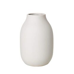 blomus -COLORA - Jarrón S de Loza, Moonbeam, Fabricado a Mano, Elegante y Decorativo, Base Que Protege la Superficie (Alto x Ancho x Profundidad): 15 x 10,5 x 10,5 cm, Moonbeam, 65906