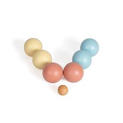 Livoo - Petanque spel JEU003 – FSC-hout, 6 ballen Ø 6,5 cm van 98 g, 1 varkentje Ø 3 cm, katoenen tas, vanaf 2 spelers, vanaf 5 jaar