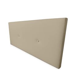 Mattfy Hoofdbord van hoogwaardig kunstleer, gevoerd, model Malta, bekleding van hoogwaardig kunstleer, hout, beige, 130 x 60 cm (bed 120)