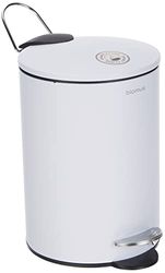 blomus - UBO Pedaalemmer van gepoedercoat staal, wit, inhoud 3 liter, smart-close-systeem, uitneembare emmer, exclusief badkameraccessoire (H x B x D): 24,5 x 17 x 17 cm, wit, 68945