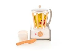 EverEarth Kids Smoothie Mixer Speelset met vruchten en accessoires - Kindermixer Houten Speelgoed Set voor Jongens en Meisjes - Kinderen Speelgoed Mixer voor de Speelkeuken - Mixer Kinderspeelgoed