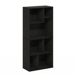 Furinno Daly Bibliothèque à Cubes Irréguliers, Étagère, Organisateur de Rangement, 7 Cubes, Espresso