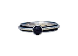 Anello ametista, anello d'argento 925, anello cabochon ametista rotondo, anello di pietre preziose, anello fatto a mano, anello di tutti i giorni (23)