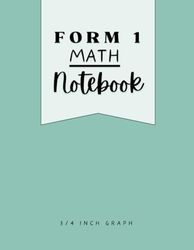 Form 1 Math Notebook | ROBIN EGG | Grades 1-3: 3/4 inch graph paper