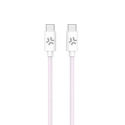 Celly, Cavo USB-C a USB-C, Realizzato in Tessuto Intrecciato di Colore Rosa, Ricarica Rapida fino a 60W, Compatibile con Caricabatterie e Altri Dispositivi, Lunghezza di 1,5 Metri