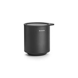 Brabantia - Mindset Bote de Almacenaje - óptimo para Organizar Artículos Pequeños - Tapa Higiénica de Tacto Suave - Resistente a la Corrosión - Accesorio de Baño - Infinite Gris - 9,5 x 8 x 9,5 cm