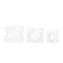 IBILI - Set of 3 Easter Chicken Moulds, PET, Homemade Chocolate