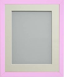 Frame Company Jellybean Range Pink Wooden 8x6 inch Picture Photo Frame with Ivory Mount for Image 7x5 inch * Choice of Colours & Sizes* Fitted with Perspex
