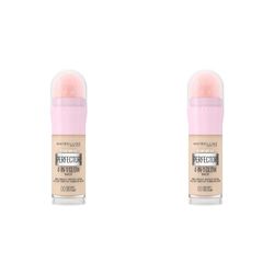 Maybelline New York Instant Anti Age Rewind Perfector, 4-In-1 Glow Primer, Concealer, Highlighter, Self-Adjusting Shades, Evens Skin Tone with a Glow Finish, Shade: 00 Fair Light (Pack of 2)