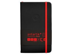 Antartik Notebook with rubber notes hard cover A6 sheets black and red 100 sheets 80 g FSC