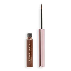 Makeup Revolution, Delineador Líquido Super Flick, Altamente Pigmentado, Marrón, 2.4ml