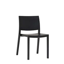 Andreu World Silla Duos apilable con asiento y respaldo de tablero de haya y estructura madera maciza de haya color tinte negro, tacos plástico