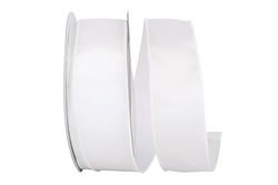 Reliant Ribbon 92575W-030-40K Ruban satiné à bords métalliques, 6,3 cm x 45,7 m, blanc