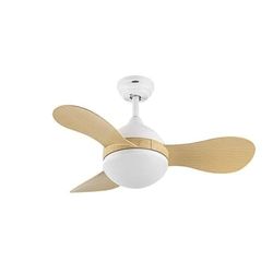 Witte ventilator, 24 W, DC, 3 vleugels, met 91D-beuken, 2640 lumen en kleurtemperaturen 3000 K, 4000 K en 6500 K. Inclusief afstandsbediening, geheugen en timer, ideaal voor elke ruimte.