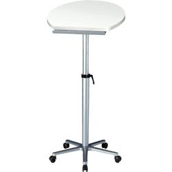 MAUL Poste de Travail Statique, Hauteur Réglable en Continu de 75 à 120 cm, Bureau Mobile pour Travailler en Position Assise ou Debout, Rangement Pratique pour Stylo et Classeur, Blanc
