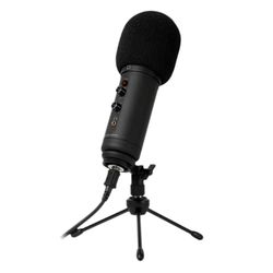 Newskill Kaliope Professionele RGB-microfoon (5 vaste kleuren en rotatie-effecten), kaliope voor gaming en podcast (incl. popfilter, statief, kabel en accessoires)