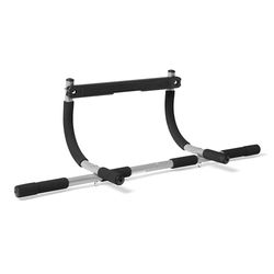 Amazon Basics Barra de Dominadas para Marco de Puerta con Múltiples Agarres, Capacidad de 200kg, Plateado