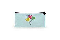 Bonamaison Digitally Printed Canvas Pencil Pouch with Zipper, Zipper Pencil Case for School, Canvas Pen Bag for Kids, Boys, Girls, 100% Cotton, Unisex, 1 Piece, 21x12 cm