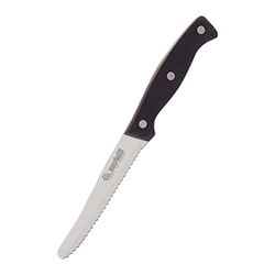 Marietti 24FT TAVOLA - Cuchillo de mesa (hoja dentada, 11 cm), color gris y negro