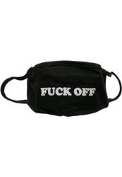 Mister Tee unisex ansiktsmask Fxxx Off Face Mask 2-pack, dubbelpack ansiktsmasker av bomull, svart, En Storlek