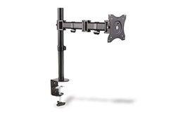 DIGITUS Suporte para monitor, braçadeira de secretária, 1 monitor, até 27 polegadas, até 1 x 8 kg, VESA 75 x 75, 100 x 100 - preto