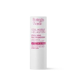 Bottega Verde - Collagene + Elastina, Stick Viso Multifunzione, 12 ml, Idratante Effetto Filler, con 3 Acidi Ialuronici, per Tutti i Tipi di Pelle