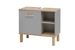 Schildmeyer Padua Meuble Vasque 148823, Gris Platine/chêne décor Maison de Campagne, 65,2 x 35,0 x 60,1 cm (L/P/H)