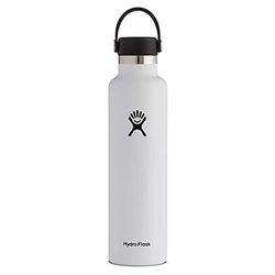 HYDRO FLASK - Waterfles van 709 ml - Vacuüm Geïsoleerde Roestvrij Stalen Drinkfles met Lekvrije Flex Cap - Dubbelwandige Herbruikbare Fles met Poedercoating - BPA-vrij - Standaard Opening - White