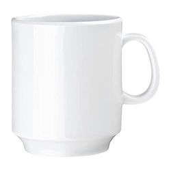 Kristallon White Melamine Mugs - Extra Durable and Dishwasher Safe - 340ml / 12oz - Pack of 6