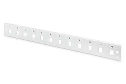 DIGITUS FO front panel, 1U, quick lock, 12x LC DX, SC SX E2000 SX, vertically, color grey (RAL 7035)