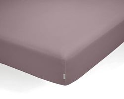 Sábana bajera ajustable de algodón orgánico color néctar. Cama de 150 cm