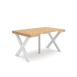 Skraut Home | Mesa Consola Extensible | Mesa Comedor Plegable | 140 | para 6 comensales | Patas Madera Maciza | Estilo Moderno | Roble