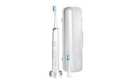 Meriden Sonic+ Brosse à dents électrique sonique professionnelle avec 2 têtes de brosse à dents, étui de voyage, 5 modes, station de charge à induction, blanche