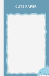 Cute Colored Paper: Cute Whale Notebook, 5.5"x8.5", 200 page
