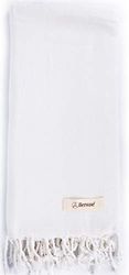 Bersuse 100% Cotone - Laodicea Asciugamano Turco Telo Mare con Design Diamante - Bianco