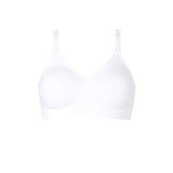 Medela Women's Comfy Bra - Seamless, Wireless Nursing Bra for Pregnancy and Breastfeeding With A Stretchy Band and Breathable Fabric for All-Day Comfort, White, S