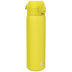 ION8 Lichtgewicht Stalen Waterfles, 600 ml/20 oz, Zonder Isolatie, Lekvrij, Makkelijk te Openen, Veilige Vergrendeling, Vaatwasserbestendig, Flipcover, Draaggreep, Duurzaam, Geel