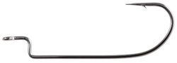 Owner offset Shank Worm Hook, Black Chrome, Kl574p Sweatshirt - Bambini, 3/0 (5 per pack)