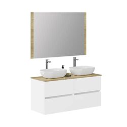 Baikal Conjunto de Mueble de baño Duo, Incluye Lavabo. Mueble Suspendido en Pared con Lavabo cerámico. Varios Acabados y Medidas. Mueble MONTADO.