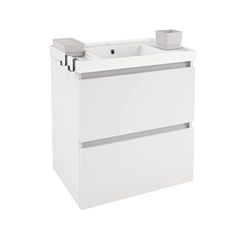 Bath + – Meuble 2 tiroirs 60 cm lavabo avant blanc