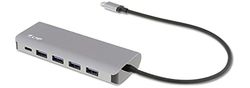 USB-C hub, USB-A (4) en USB-C (3) 7 poorten, oplaadfunctie (BC1.2), externe voeding (36W), sideral grijs