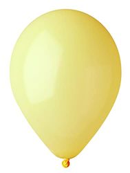 Pack 100 balloons in natural latex Premium Quality G120 (Ø 33cm / 13"), pastel yellow