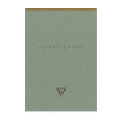 Clairefontaine - 107646C -blocco collato sull'intestazione Flying Spirit A6 10,5X14,8cm 140 pagine a righe staccabili carta avorio da 90g -copertina di cartone colore verde grigio - 5 motivi