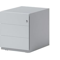 BISLEY Récipient à roulettes avec poignée, 3 tiroirs universels, métal, Gris Clair, 645, 56,5 x 42 x 49,5 cm