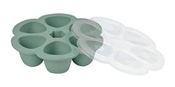 Béaba Meerdere Porties Premium kwaliteit silicone, Extreme hittebestendigheid, Oven- en magnetronbestendig, 6 aparte vakjes, luchtdicht deksel, Gemaakt in Italië, 6x150 ml, Saliegroen
