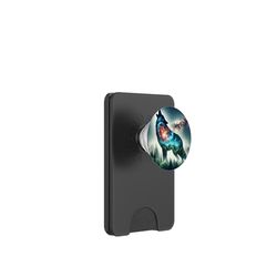 Fantasía Lobo Bosque Espacio PopSockets PopWallet para MagSafe