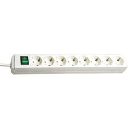 Brennenstuhl Eco-Line Extensão de tomadas com 8 tomadas de energia (cabo de 3 m, interruptor) branco
