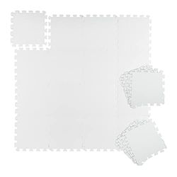 Relaxdays fitness puzzelmat, 24 stukken, telkens 30x30 cm, vloermat voor sport & fitness, 1m², uitbreidbaar, in het wit