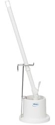 Toiletborstel met houderpolypropyleen, polyester vezels, medium, Ø 90 mm, lengte staal + borstel: 720 mm, houder: Ø 130 mm