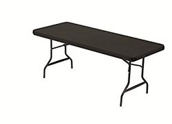 Iceberg 16621 Stretch Fabric Table Top Cap Cover, Polyester/Spandex, Black, 6 Feet